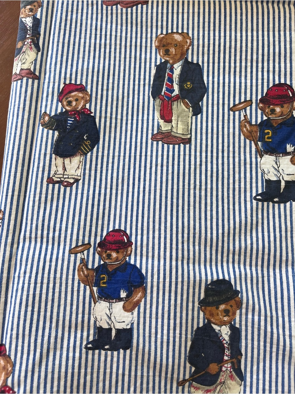 Vintage Ralph Lauren Polo Bear twin flat sheet frayed - Picture 2 of 7
